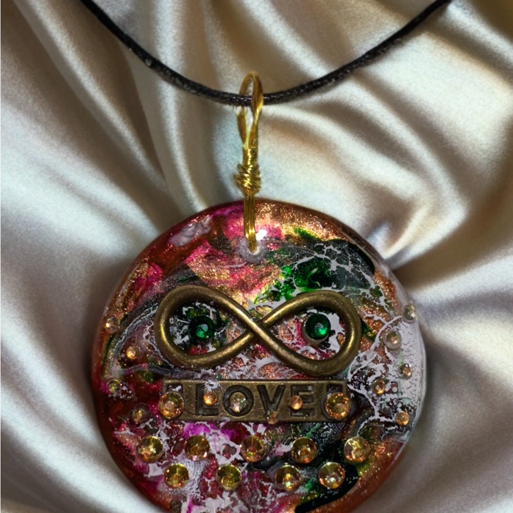 Multi Colored Infinity Love Charm Reversible Pend… - image 1